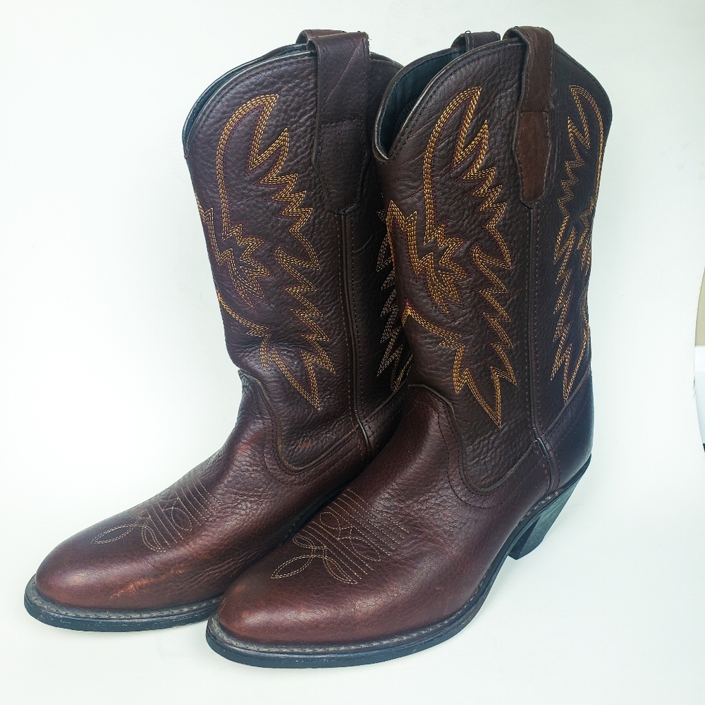 MASTERSON Western Real Leather Cowboy Boots, 7.5